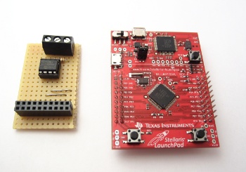 Breadboard with CAN transceiver for Stellaris Launchpad