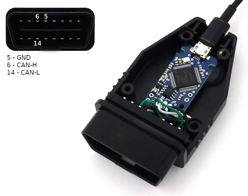 USBtingo connected to vehicle CAN bus